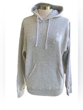 Five Hills Quackity Planet Duck Fleece Pullover Hoodie Small Light Gray Sweats